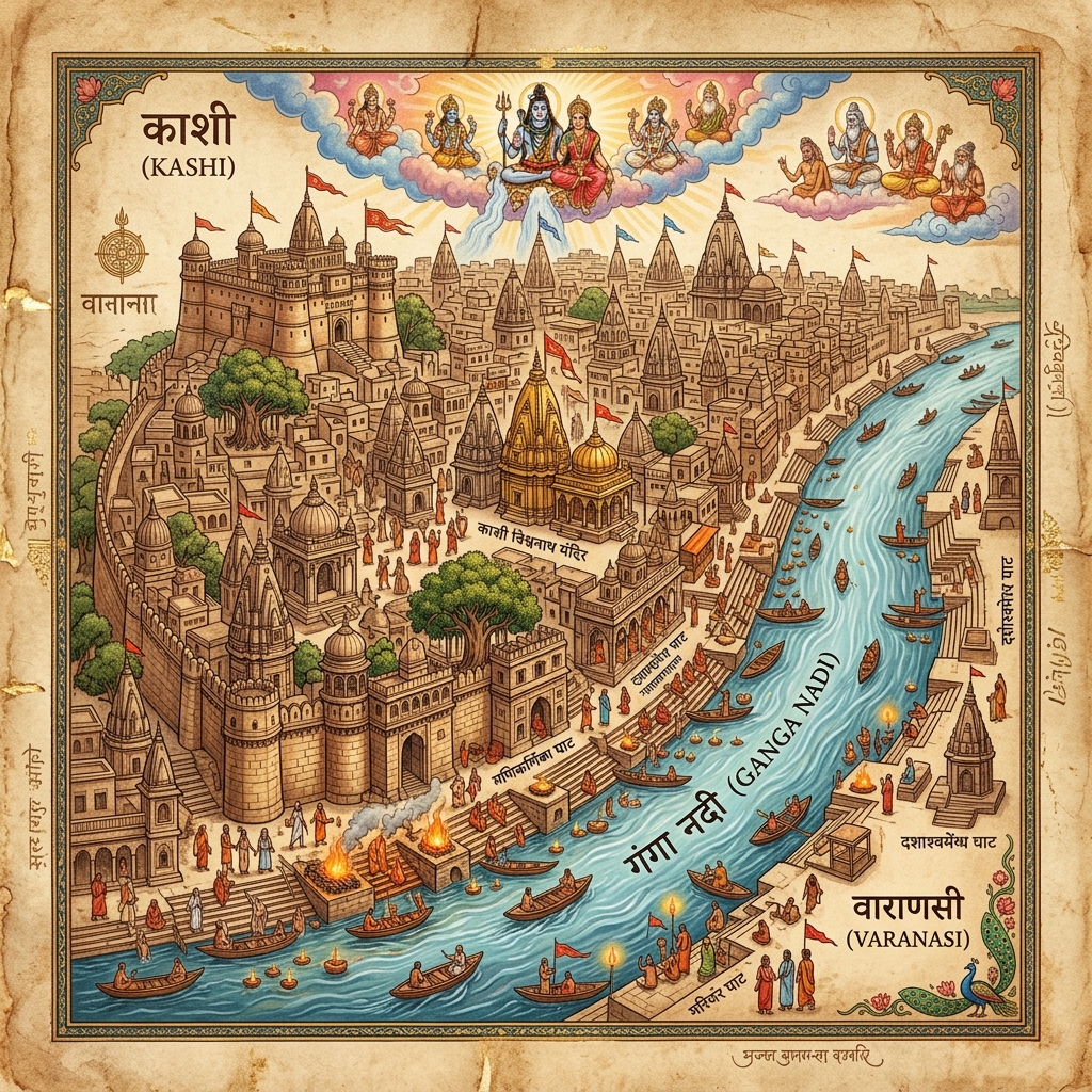 Realistic Puranic Map of Kashi